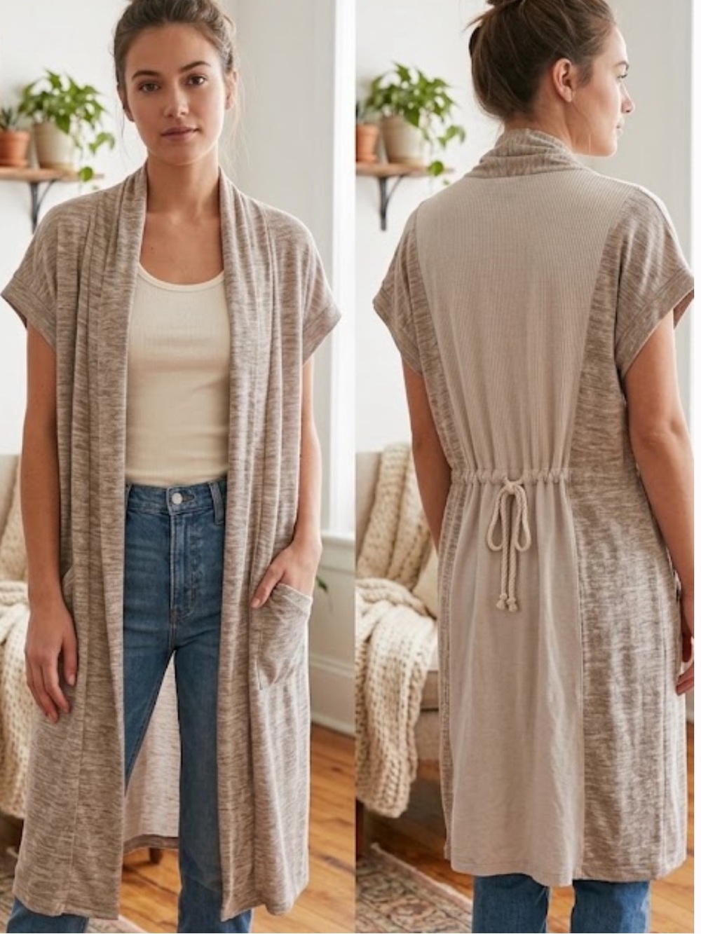 Mystree Open Front Longline Duster
Cardigan(size large)